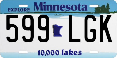 MN license plate 599LGK