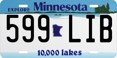 MN license plate 599LIB