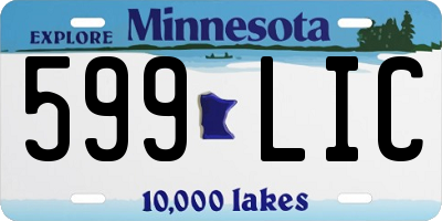 MN license plate 599LIC