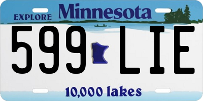 MN license plate 599LIE