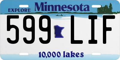 MN license plate 599LIF