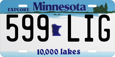 MN license plate 599LIG