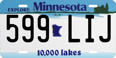 MN license plate 599LIJ