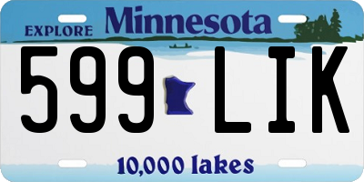 MN license plate 599LIK