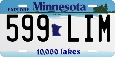 MN license plate 599LIM