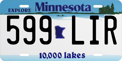 MN license plate 599LIR
