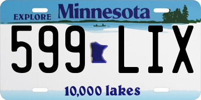 MN license plate 599LIX