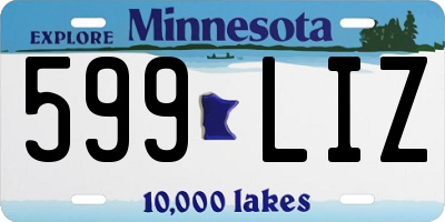 MN license plate 599LIZ