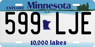 MN license plate 599LJE