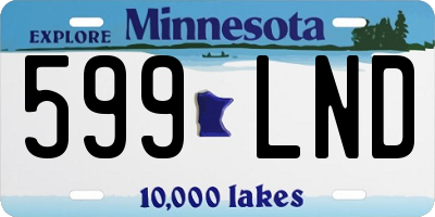 MN license plate 599LND