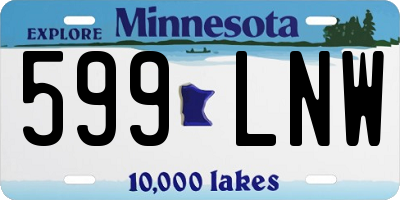 MN license plate 599LNW
