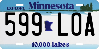MN license plate 599LOA