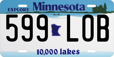 MN license plate 599LOB
