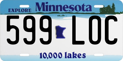 MN license plate 599LOC