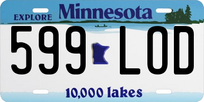 MN license plate 599LOD