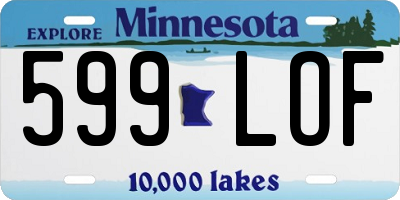 MN license plate 599LOF