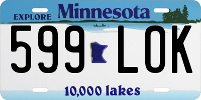 MN license plate 599LOK