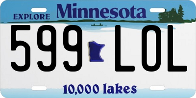 MN license plate 599LOL