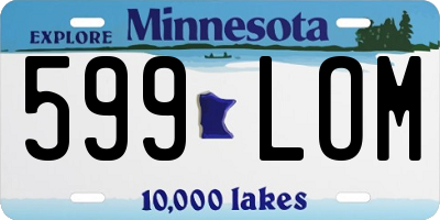 MN license plate 599LOM