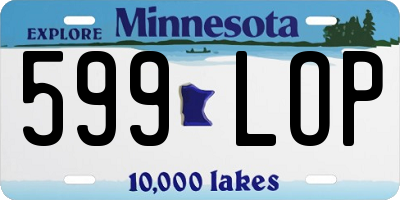 MN license plate 599LOP
