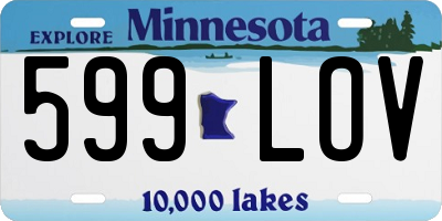 MN license plate 599LOV