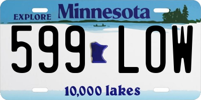 MN license plate 599LOW