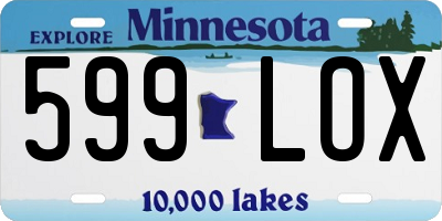 MN license plate 599LOX