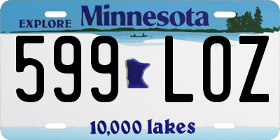 MN license plate 599LOZ