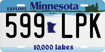 MN license plate 599LPK