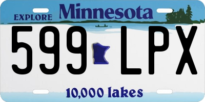 MN license plate 599LPX