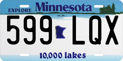 MN license plate 599LQX