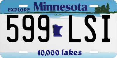 MN license plate 599LSI