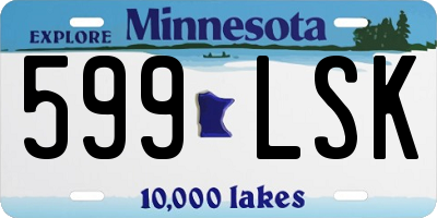 MN license plate 599LSK