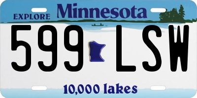 MN license plate 599LSW