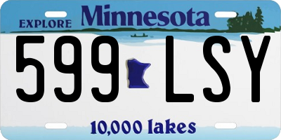 MN license plate 599LSY