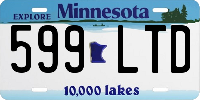 MN license plate 599LTD