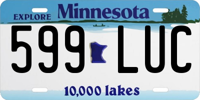 MN license plate 599LUC