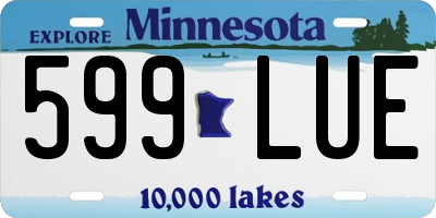MN license plate 599LUE