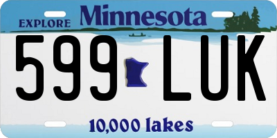 MN license plate 599LUK