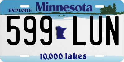 MN license plate 599LUN