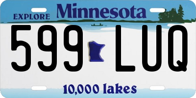 MN license plate 599LUQ