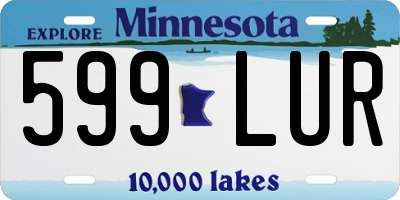MN license plate 599LUR