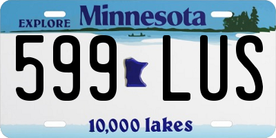 MN license plate 599LUS