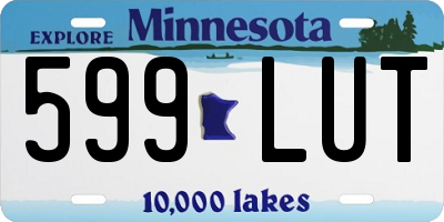 MN license plate 599LUT