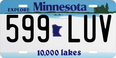 MN license plate 599LUV