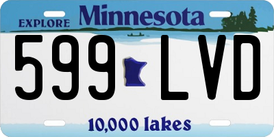 MN license plate 599LVD