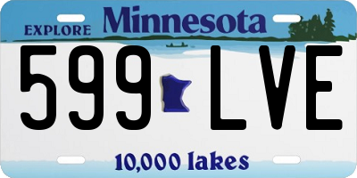 MN license plate 599LVE