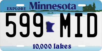 MN license plate 599MID