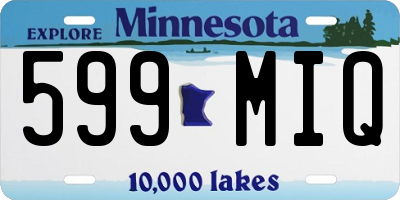 MN license plate 599MIQ