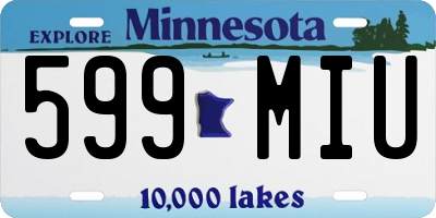 MN license plate 599MIU